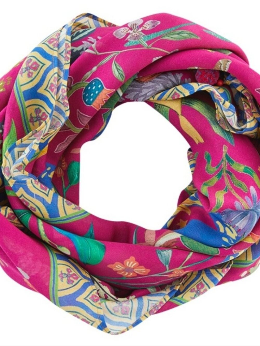 Vismaya Collection Pink Silky‎ Scarf with Tassel Detail